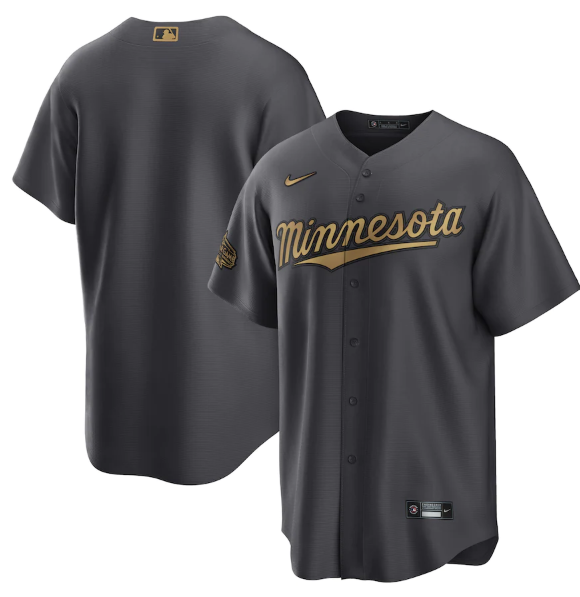 Men's Minnesota Twins Blank 2022 All-Star Charcoal Cool Base Stitched Baseball Jersey Men's Minnesota Twins Blank 2022 All-Star Charcoal Cool Base Stitched Baseball Jersey